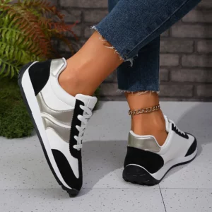 Fashion Contrast Color Platform Sneakers Women Round Toe Lace Up Sports Shoes Woman 2025 Spring Comfortable Casual Walking Shoes - Image 6