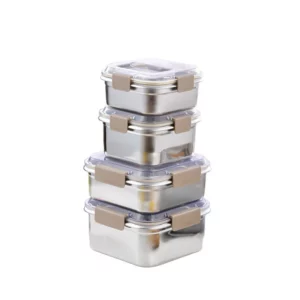 Stainless Steel Fresh-keeping Box Kitchen Household Food Grade Refrigerator Storage Box with Lid Frozen Meat Storage - Image 5