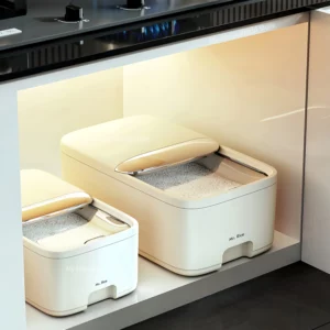 10KG Rice Storage Box Home with Lid Insect Proof Moisture Proof Rice Box Grain Sealed Jar Kitchen Container Storing Dry Grain - Image 3