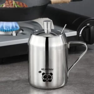 WORTHBUY 304 Stainless Steel Seasoning Jar Spices Organizer Dustproof Sugar Bowl Salt Oil Can Bottle With Spoon Kitchen Gadget - Image 2
