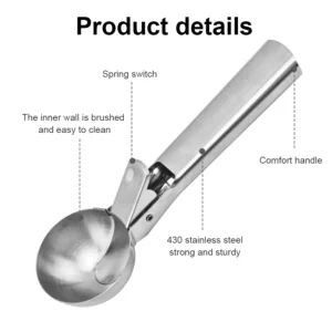 Stainless Steel Dual-purpose Ice Cream Scoop Ice Cream Scooper Multifunctional Fruit Scoop Kitchen Supplies - Image 4