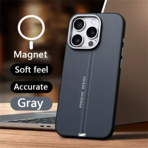 Luxury Business Leather Magsafe Magnetic Phone Case For iPhone 16 15 14 13 Pro Max Plus Anti-fall Metal Button Cover SPXKBSJ - Image 1