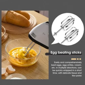 Handheld Electric Egg Beater, Household Automatic Mixer, Handheld Food Cake Bread Baking Dough Mixer, 7-speed Cream Blender - Image 3