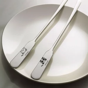 WORTHBUY 2/4pcs Cute 304 Stainless Steel Butter Knife Bread Toast Jam Spatula Spreader Long Handle Cheese Cutter Kitchen Tools - Image 3