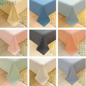 Plus Size Plain Bed Cover Solid Color Bed Sheet Smooth Feel Double People Queen King Bedsheets Bedding Without Pillows Case - Image 6