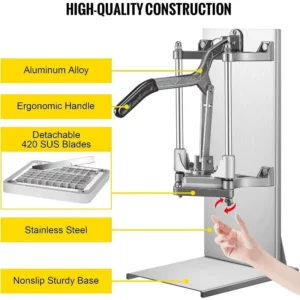 Commercial French Fry Cutter with 1/2″ 1/4″ and 3/8″ Blade Easy Dicer Chopper 6/8-wedge Slicer Lemon Potato Cutter - Image 4