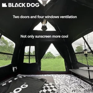 Naturehike BLACKDOG Automatic Tent Black Coating Two Doors Four Windows Camping Outdoor Sunscreen Waterproof Quick Opening Tent - Image 5