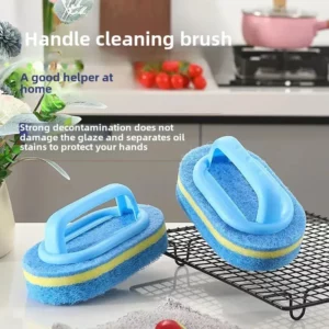 1/3PCS Household Cleaning Brush Magic Handle Sponge Easy Cleaning for Kitchen Bathroom Toilet Wall Window Cleaning Tools - Image 1