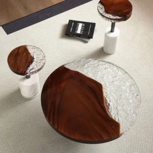 Epoxy Design Coffee Table Modern Centerpiece Marble Center Living Room Side Table Small Round Luxury Stolik Kawowy Furniture - Image 2