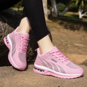 Women Running Shoes Ladies Breathable Sneakers Mesh Tennis Women's Sports Shoes Outdoor Lace Up Training Shoes - Image 2