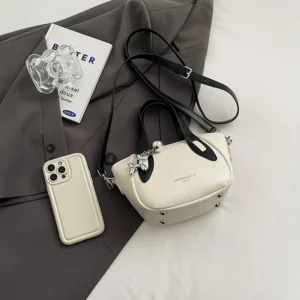 High end and niche solid color bag for women in 2024, new summer fashion crossbody bag, popular this year, portable bucket bag - Image 5