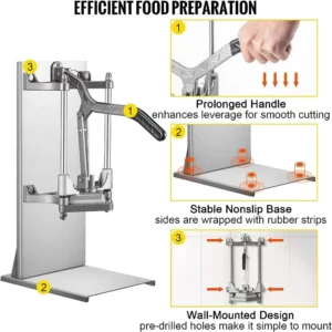 Commercial French Fry Cutter with 1/2″ 1/4″ and 3/8″ Blade Easy Dicer Chopper 6/8-wedge Slicer Lemon Potato Cutter - Image 5
