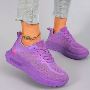 Spring and Autumn New Product Women's Candy Color Simple, Comfortable, Breathable, Wear resistant Lace up Sports Shoes - Image 3