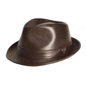 New Man High Quality Genuine Leather Cowhide Formal hat Gentleman Cow Skin Short Brim Black/Brown Top Hat Male Shows Gentleman - Image 3