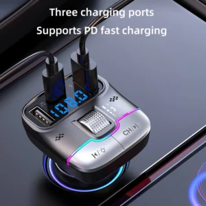 Bluetooth 5.4 FM transmitter car MP3 music player car lossless USB cigarette lighter car charger PD fast charging - Image 4