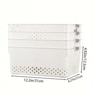 Versatile Plastic Storage Bins for Closet & Home Organization - for Kitchen, Bathroom, Bedroom, Office, Shelf Baskets - Image 2