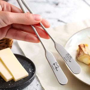 WORTHBUY 2/4pcs Cute 304 Stainless Steel Butter Knife Bread Toast Jam Spatula Spreader Long Handle Cheese Cutter Kitchen Tools - Image 5