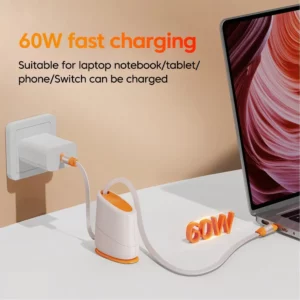 Desktop Fixed 100W Type C to Type C Cable Retractable Fast Charging Data Cord For iPhone 16 15 iPad 6 Huawei Xiaomi Quick Charge - Image 5