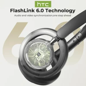 HTC HP06 Bluetooth V6.0 Wireless Open-Ear Headphones Foldable Punchy Bass Headset for PC Laptop phone TV lightweight Hollow Airy - Image 3