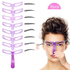 8 In 1 Reusable Eyebrow Stencil Beauty Makeup Brow Stamp Template Eyebrows Shape Set Eye Brow Makeup Tools - Image 6