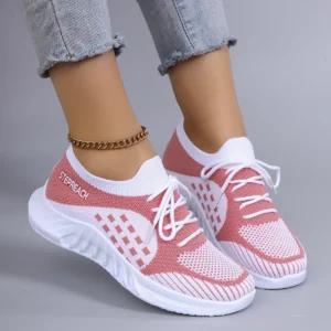 Spring and Autumn New Women's Casual Lace up Sports Shoes Comfortable, Breathable, Lightweight, Wear Resistant Sports and Leisur - Image 1
