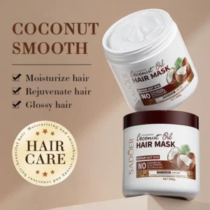 SADOER 500g Coconut Oil Set Collagen Hair Mask/Body Oil Hair Treatment Conditioning Anti Frizzy Moisturizing Smooth Hair Care - Image 1