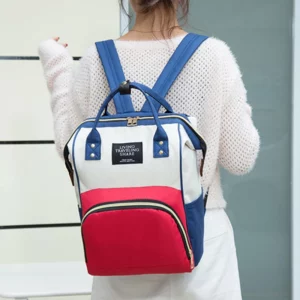 Large Capacity Canvas Mummy Bag Multifunctional Baby Bottle Thermal Insulation Travel Storage Bag Fashion Mummy Bag Hanging Bag - Image 5
