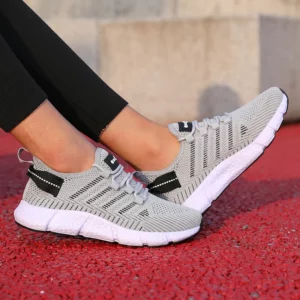 Women's Running Shoes Breathable Mesh Fabric Fashionable Sneakers Lightweight Casual Versatile Luxurious Men's Tennis Flat Shoes - Image 1