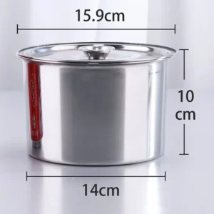 Stainless Steel Basin with Lid Metal Bowl Sauce Serving Dish Metal Bowl with Cover Metal Bowl with Cover Containers with Lids - Image 2
