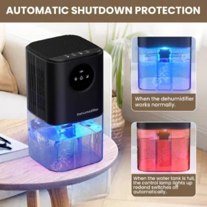 Portable Dehumidifier With 35 Ounces Capacity, Silent Operation, With Romantic Colorful Lights, Timer Switch - Image 5