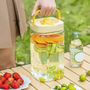 2/2.5/3.5L Cold Water Kettle with Faucet Plastic Drink Dispenser for Refrigerator Fruit Tea Bucket Liquid Beverage Container - Image 2
