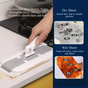 Clip-On Face Towel Mop Electrostatic Dust Removal Mop Disposable Face Paper Mop For Cleaner Wipes/Dry/Cloth - Image 3