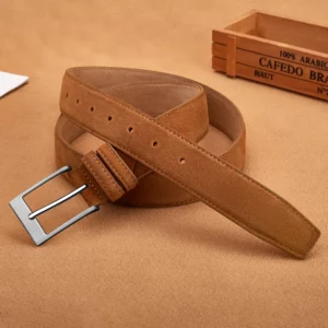 Sude Belts Cow Leather for Man And Lady Plaid Jeans Pin Buckle Luxury High Quality Classic Genuine Leather Sude Belts Cow Leathe - Image 2