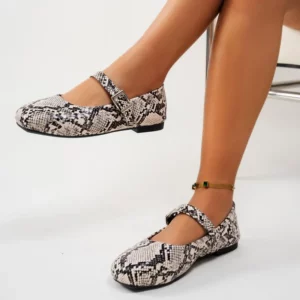 2025 Summer Hot Sale Buckle Strap Women's Round Toe Flats Soft Sole Casual Shoes Printing Shallow Plus Size Daily Outdoor Flats - Image 4