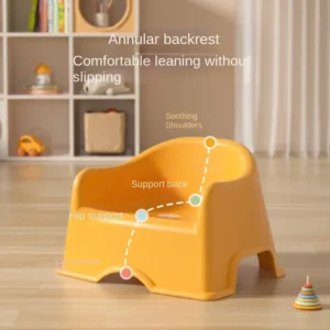 Children's Plastic Stool Baby Sofa Thickened Home Backrest Small Chair Bath Stool Kindergarten Stool - Image 3