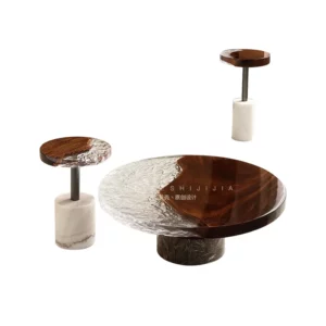 Epoxy Design Coffee Table Modern Centerpiece Marble Center Living Room Side Table Small Round Luxury Stolik Kawowy Furniture - Image 6