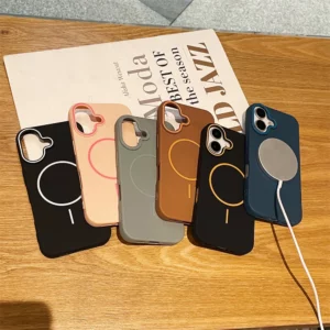 Ultrathin Simple Magsafe Case for iPhone 16 Pro Max 15Pro 14 Plus 13 12 11 Matte Hit Color Lens Wireless Charging Soft TPU Cover - Image 12