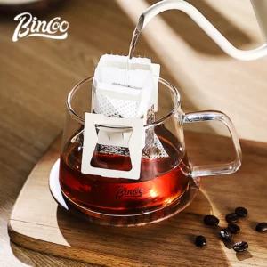 BINCOO 340ML Transparent Heat-resistant Espresso Cup Glass Coffee Mug with Wood Handle Cappuccino Latte Tea Water Cups Set Gift - Image 5