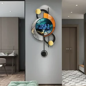 Modern Digital Wall Clock 3D Nightlight Silent Electronic Creative Wall Clock Jump Second Home Decoration - Image 3