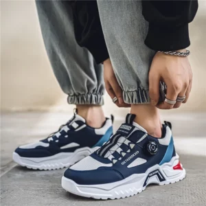 Men's Korean rotating buckle fashion casual sports shoes four season soft soled non slip outdoor running shoes student sneakers - Image 3