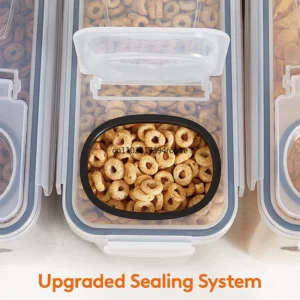 4L Cereal Storage Containers with Lids Airtight Food Moistureproof Tank with Label Stickers Kitchen Organization Box - Image 4