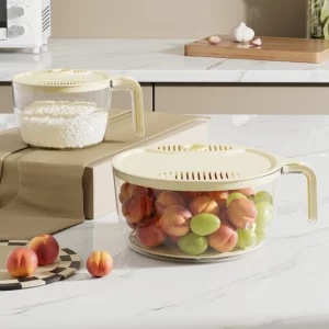 UFORU Washing basket multi-functional rice washing machine plastic light luxury kitchen household drain rice washing vegetables - Image 5