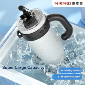 1.2L Drinkware Vacuum Flasks Thermoses Termo Water Bottle Tumbler Coffee Cup Stainless Steel With Straw Lid Insulated Mug Handle - Image 5