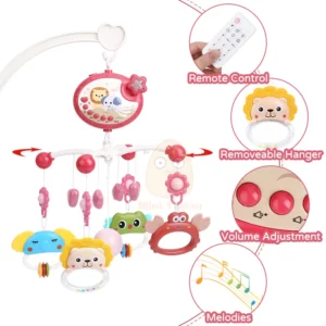 Baby Crib Mobile Rattle Toy For 0-12 Months Infant Rotating Musical Projector Night Light Bed Bell Educational For Newborn Gift - Image 2