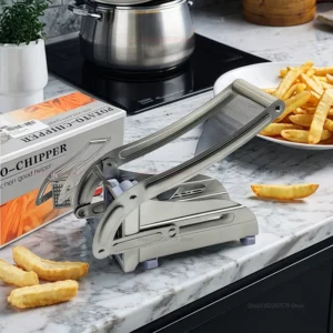 Stainless Steel Potato Slicer Vegetable Cutter Multi Functional Manual Fast Cutting Tool with 2 Blades Manual Fries Machine - Image 4