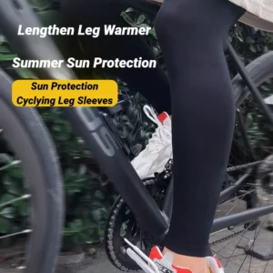 2PC Summer Running Cycling Legs Sleeve Ice Silk Protection Compression Non-Slip Leg Warmer Cooling Sport Gear Sunscreen Leggings - Image 2
