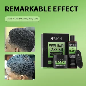 Wave Control Pomade Kit 360 Deep Wave Hair Gel Prevent hair breakage shampoo Sport Wavy Curly Hair Control Gel With Cap Kit - Image 4
