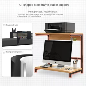 Desktop Storage Rack Computer Printer Desk Stand Shelf Table Desktop Support Holder Office Gamer Bookshelf Furniture Organizer - Image 4