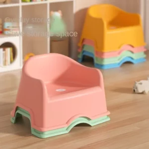 Children's Plastic Stool Baby Sofa Thickened Home Backrest Small Chair Bath Stool Kindergarten Stool - Image 4