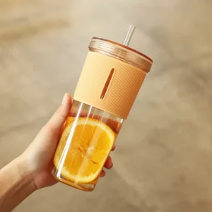 710ml/24oz Large Capacity Coffee Cup, Plastic Water Bottle With Straw, High Temperature Resistant Clear,Reusable Cups with Straw - Image 5